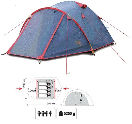 Туристическая палатка Sol Camp 4 купить в Минске